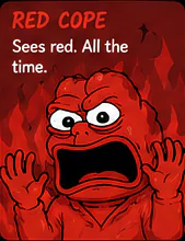 Red Cope panicking at the market.