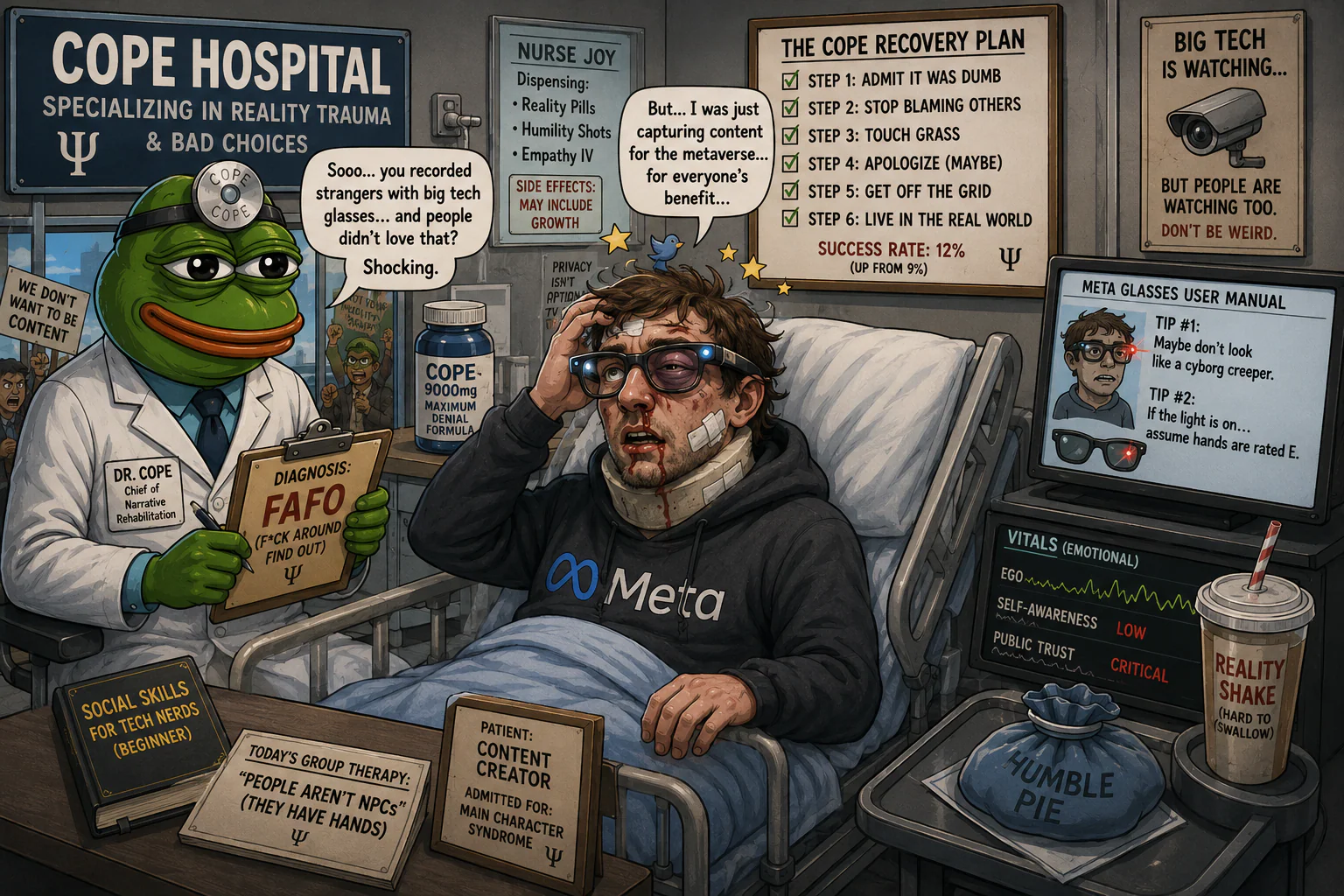 Dr. Cope treating a content creator at Cope Hospital.