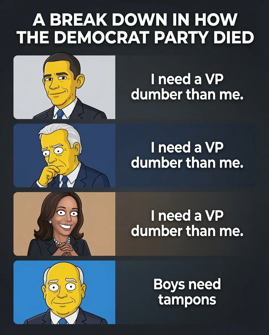 An illustrated four-panel political satire about Democratic presidential candidates selecting vice presidents.